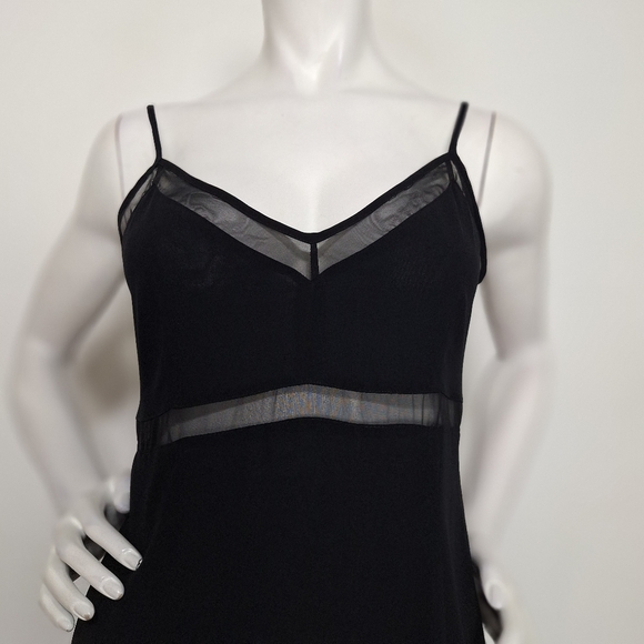 In Wear Black Witchy Romantic V-Neck Sheer Mesh Y2K Sleeveless Mini Dress Size 6 - Picture 2 of 13